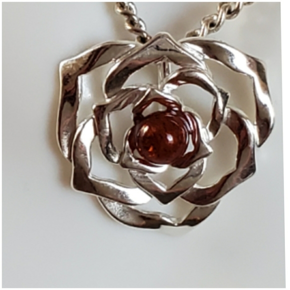 Jewelry - Genuine Baltic Amber Rose Pendant/Necklace Jewelry - Genuine Baltic Amber Rose Pendant/Necklace